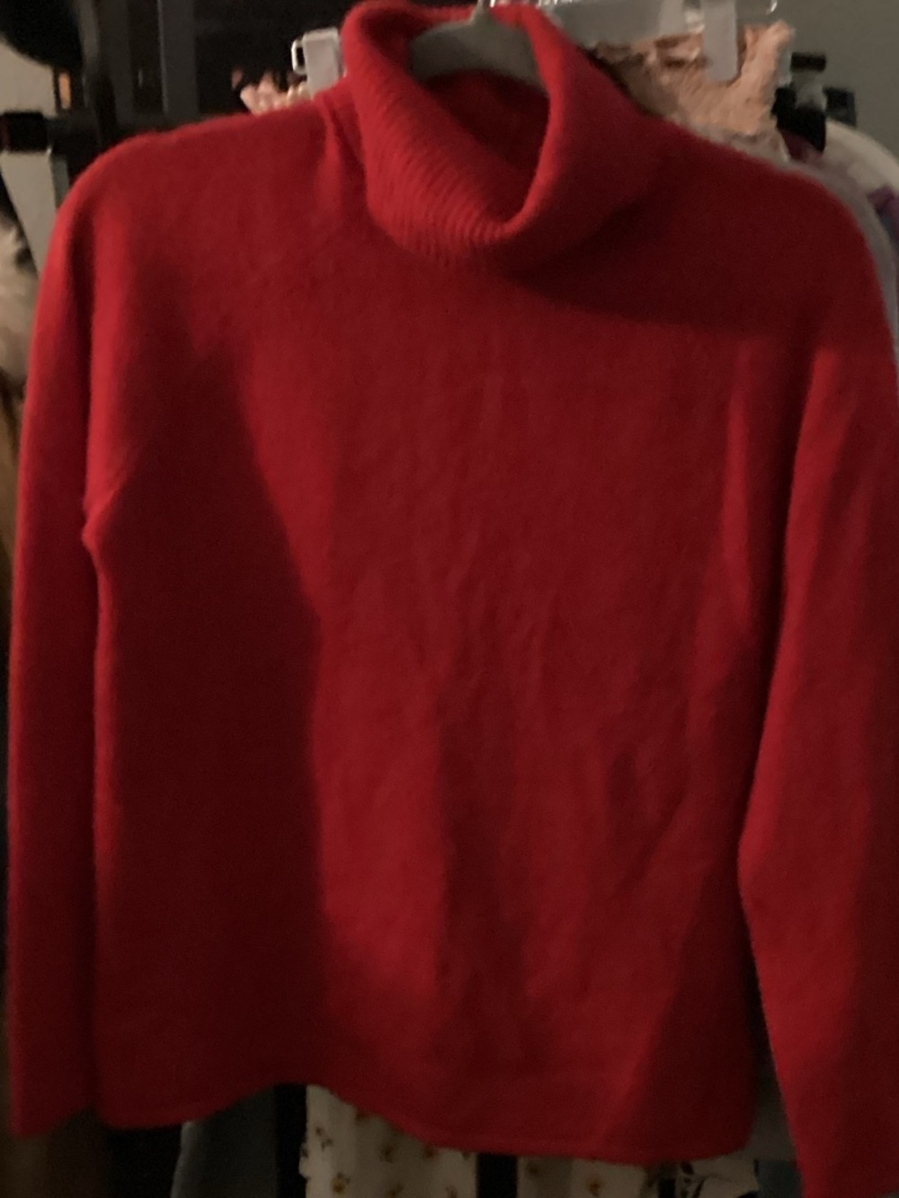 JEANNE PIERRE Crimson Red Cowl Neck Sweater